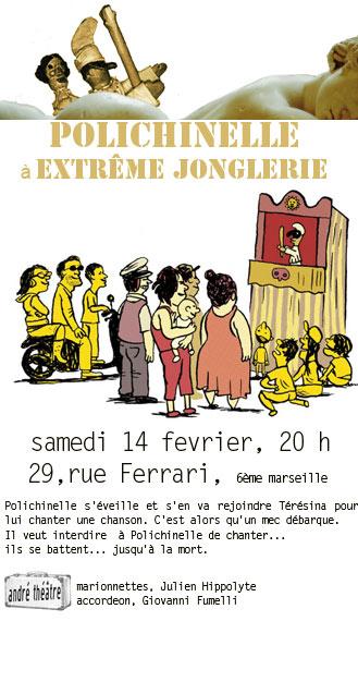 Illustration de Julien Cordier : polichinelle à extrême jonglerie