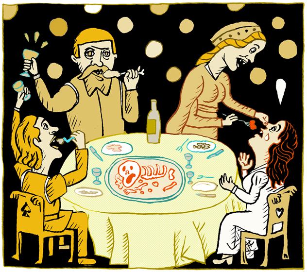 Illustration de Julien Cordier : le repas du supplice