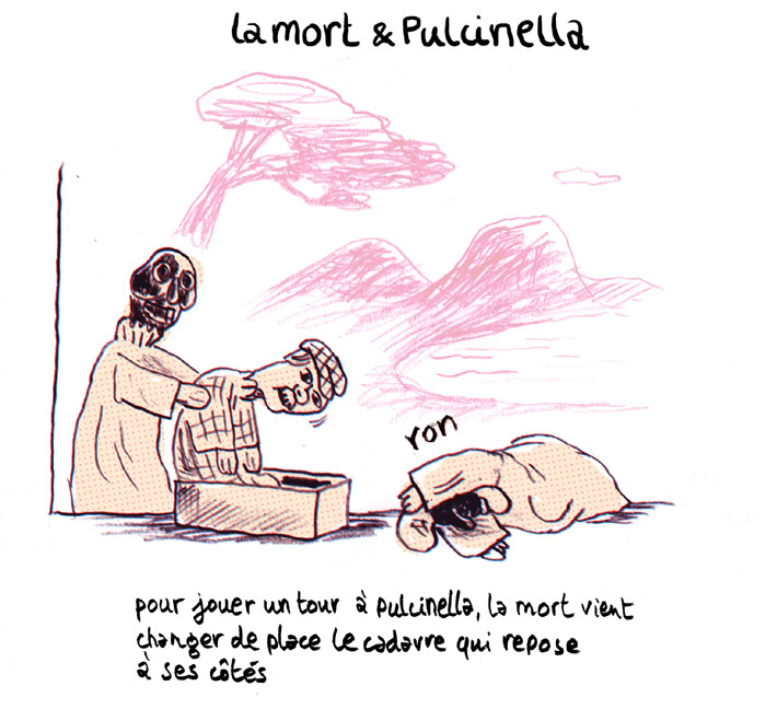 Illustration de Julien Cordier : Pulcinella et la mort