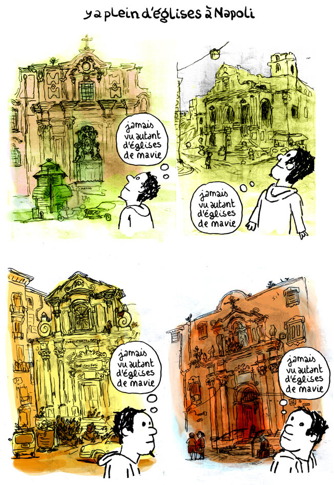 Illustration de Julien Cordier : y a plein d&#39;églises à Napoli